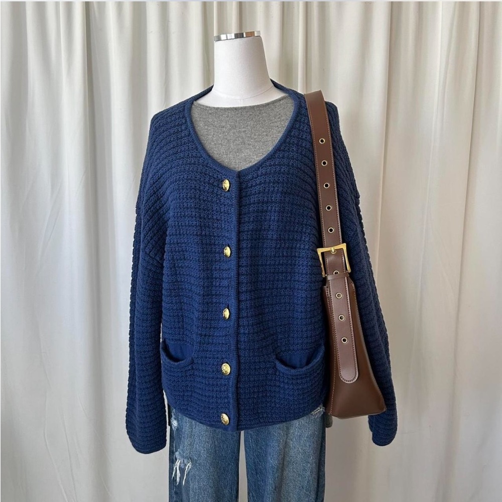 Gap Textured Sweater Jacket Blue size XL. - Picture 3 of 8